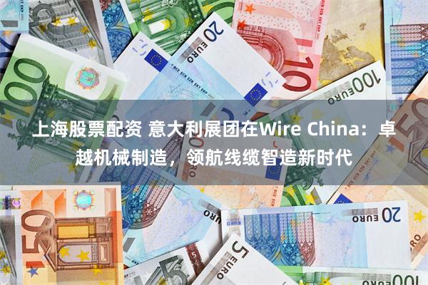 上海股票配资 意大利展团在Wire China：卓越机械制造，领航线缆智造新时代