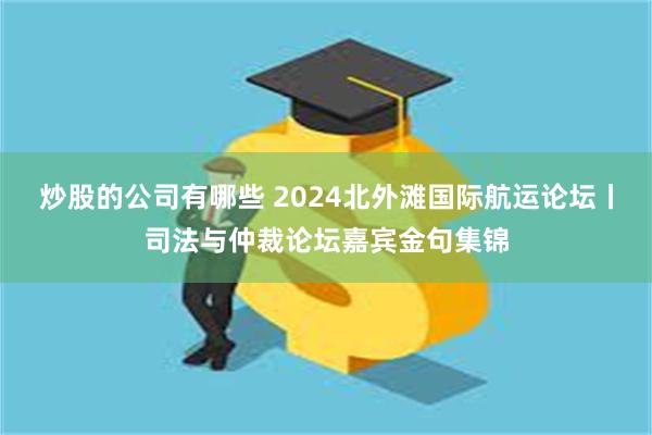 炒股的公司有哪些 2024北外滩国际航运论坛丨司法与仲裁论坛嘉宾金句集锦