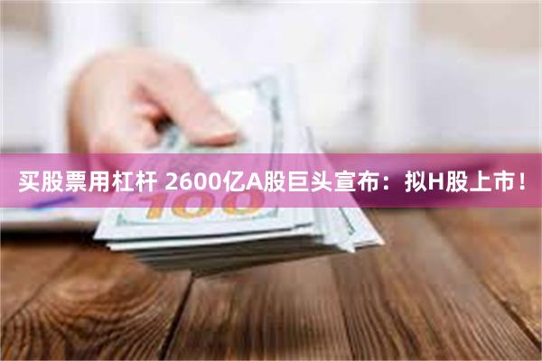 买股票用杠杆 2600亿A股巨头宣布：拟H股上市！